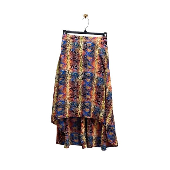 Disney Girls Midi Snakeskin Print High Low Skirt Pink Size L Whimsy Kidcore Cute - Picture 1 of 11